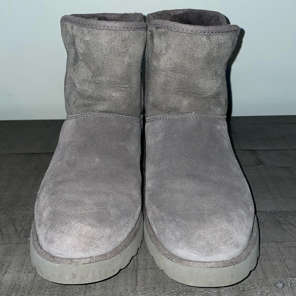 Authentic Ugg Gray Elevated Heel Ankle Boots Size… - image 3
